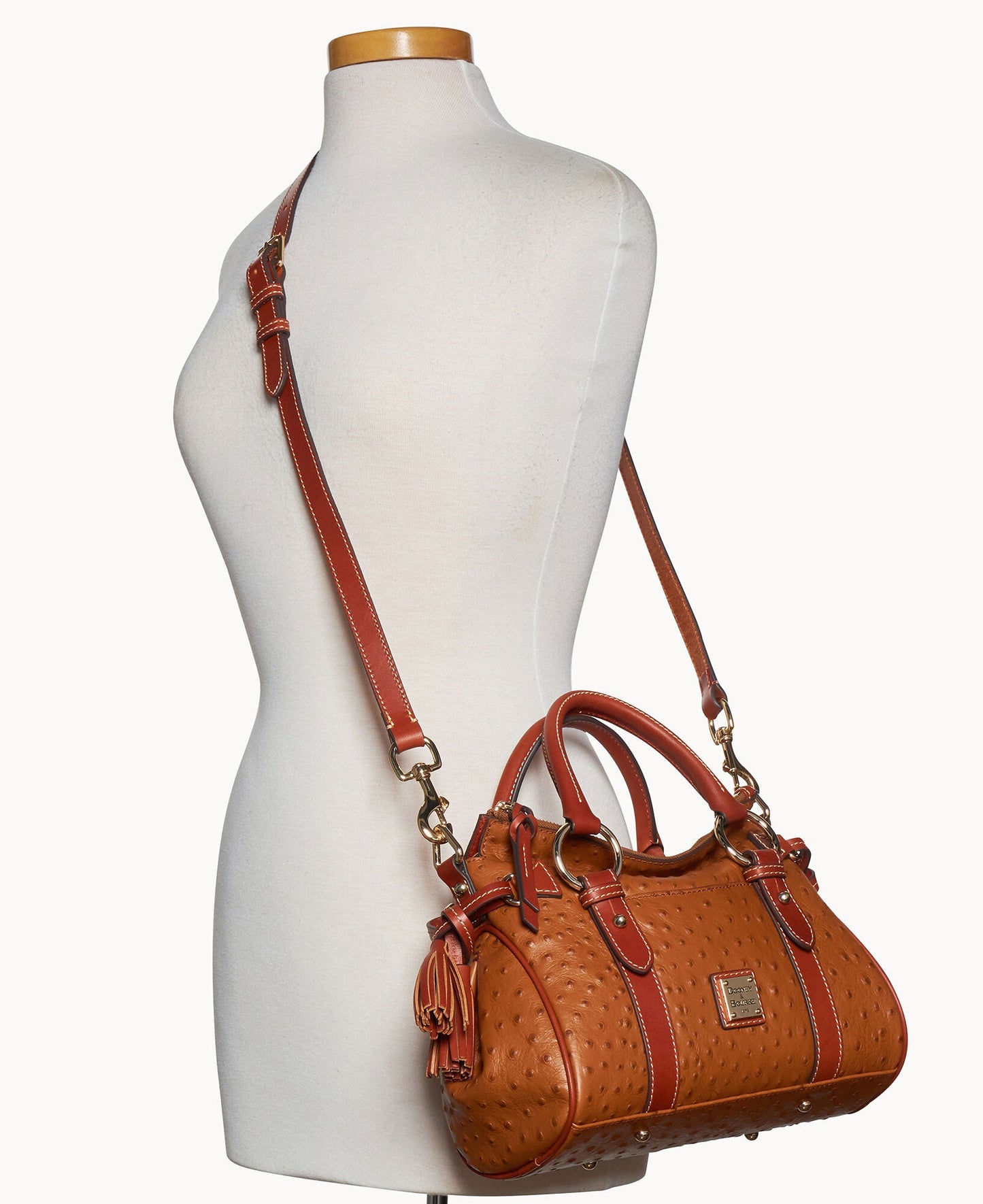 Ostrich Satchel With Pocket