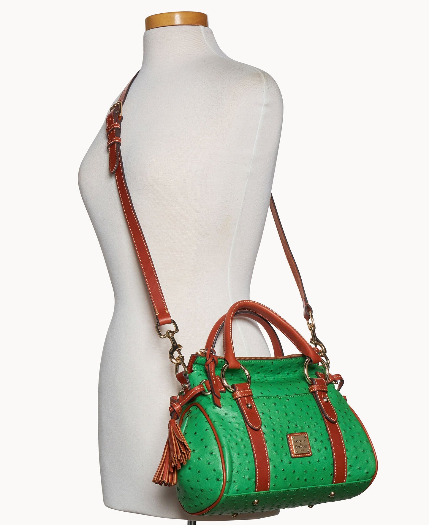Ostrich Satchel With Pocket